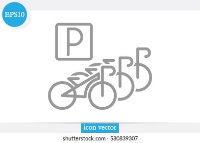 parking bicycle icon vector illustration 