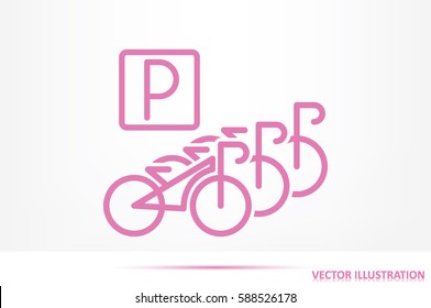 parking bicycle icon vector illustration eps10.