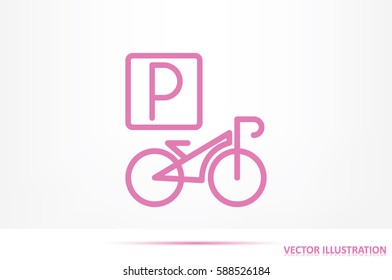 parking bicycle icon vector illustration eps10.