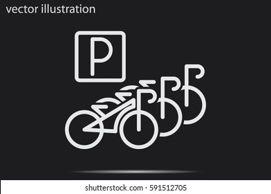 parking bicycle icon vector illustration eps10.
