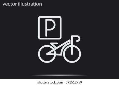 parking bicycle icon vector illustration eps10.