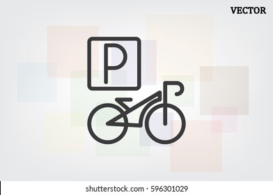 parking bicycle icon vector illustration eps10.