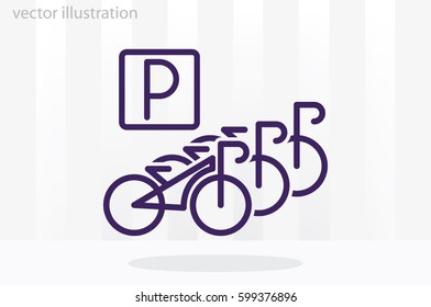parking bicycle icon vector illustration eps10.