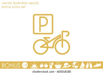 parking bicycle icon vector illustration eps10.
