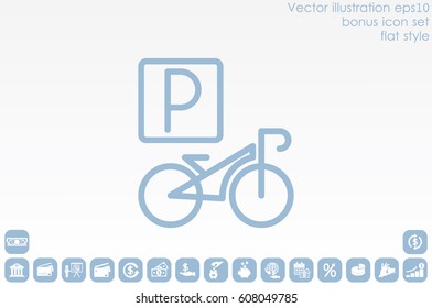 parking bicycle icon vector illustration eps10.
