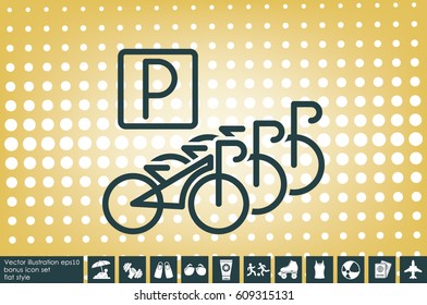 parking bicycle icon vector illustration eps10.