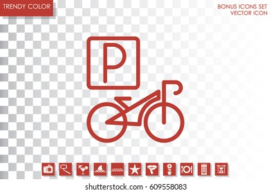 parking bicycle icon vector illustration eps10.