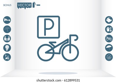 parking bicycle icon vector illustration eps10.