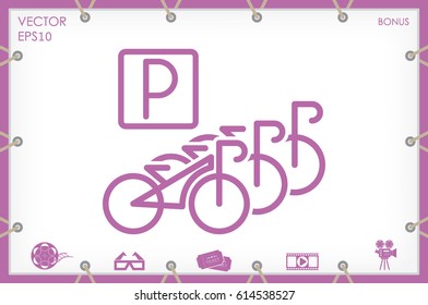 parking bicycle icon vector illustration eps10.