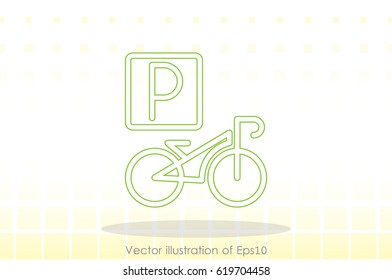 parking bicycle icon vector illustration eps10.