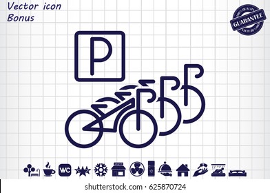 parking bicycle icon vector illustration eps10.
