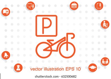 parking bicycle icon vector illustration eps10.