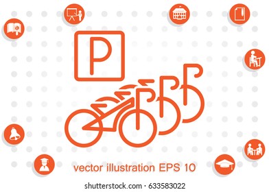 parking bicycle icon vector illustration eps10.