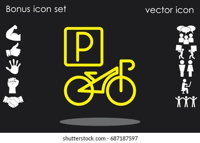 parking bicycle icon vector illustration eps10.