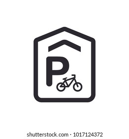 Parking bicycle sign. Parking symbol modern, simple, vector, icon for website design, mobile app, ui. Vector Illustration