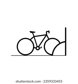 Aparcamiento para bicicletas. Icono de un estacionamiento para bicicletas en la calle. EPS10