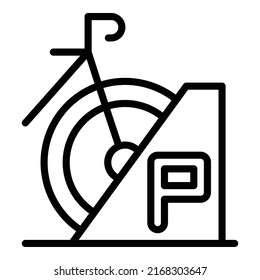 Parking bike icon outline vector. Cycle park. Rack station