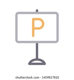 parking board colour line vector icon