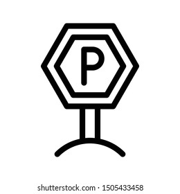 parking board thin line vetor icon