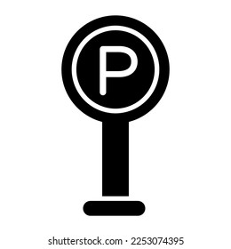 Parkplatine, Vektorsymbol einzeln auf weißem Hintergrund