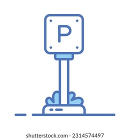 Parking board vector icon isolated on white background