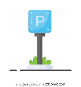 Parking board vector icon isolated on white background