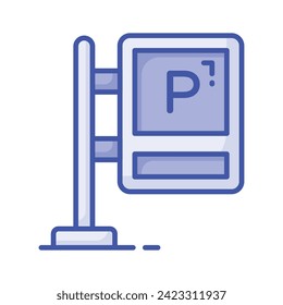 Parkplatine, Vektorsymbol einzeln auf weißem Hintergrund