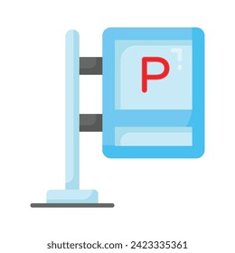Parking board vector icon isolated on white background