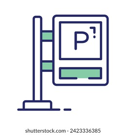 Icono del vector de la placa de estacionamiento aislado en fondo blanco