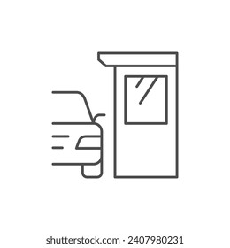 Parking booth line outline icon