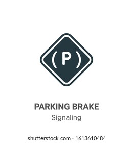 Parking brake glyph icon vector on white background. Flat vector parking brake icon symbol sign from modern signaling collection for mobile concept and web apps design.