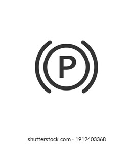 Parking brake icon in simple design. Vector illustration