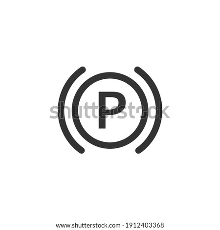 Parking brake icon in simple design. Vector illustration