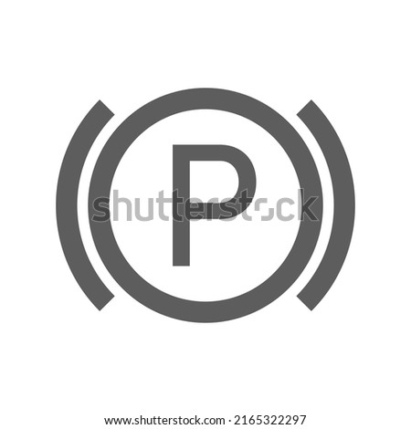 Parking brake light icon. isolated on white background.
