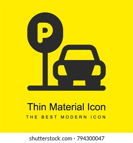 Parking bright yellow material minimal icon or logo design