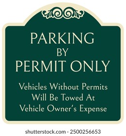 Parking by permit only sign