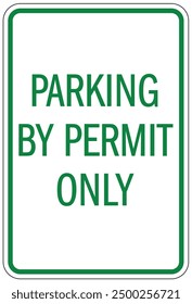 Parking by permit only sign