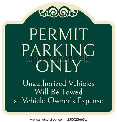 Parking by permit only sign