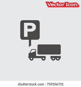 Parking car icon isolated sign symbol and flat style for app, web and digital design. Vector illustration.