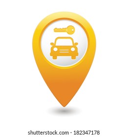 Parking for car icon on map pointer, vector illustration.