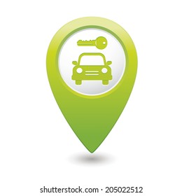 Parking for car icon on map pointer, vector illustration.