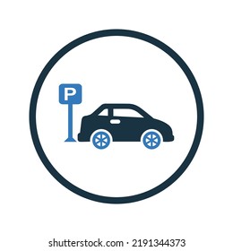 Parking, car, parking lot icon. Simple vector illustration.