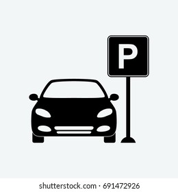 Parking Car Icon Vector