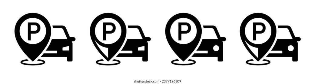 Parking car location icon, vector illustration