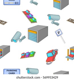 Parking car pattern. Cartoon illustration of parking car vector pattern for web