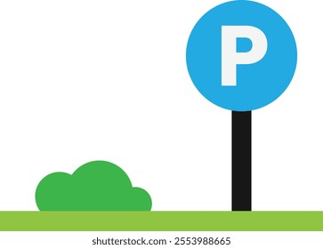 Parking Car Sign Icon Vector Flat Illustration