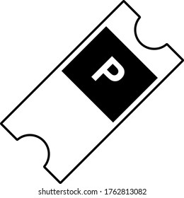 parking car ticket vector icon, parking icon