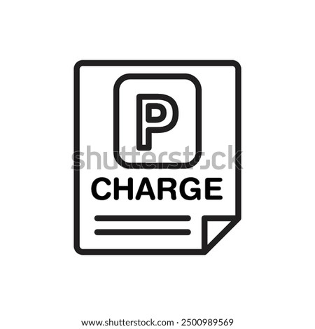 Parking Charge Outline Icon Vector Illustration