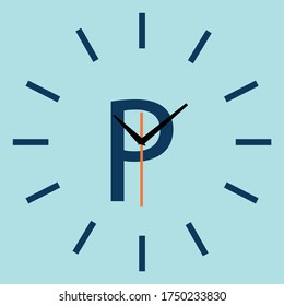 Parking clock icon. Parking time tracking vector