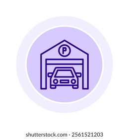 Parking color circle icon , vector, pixel perfect, illustrator file